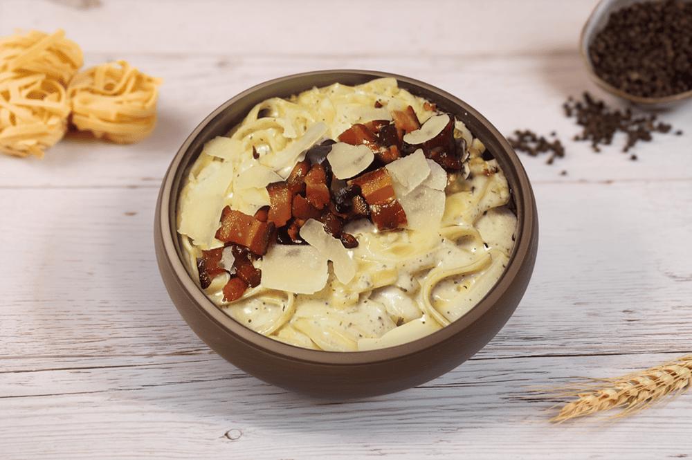 Tagliatelle cu Trufe, Ciuperci & Pancetta